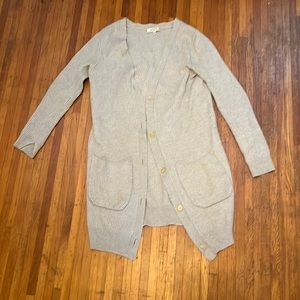Aritizia Babaton Merino Wool Long Cardigan Light Grey Small Sweater